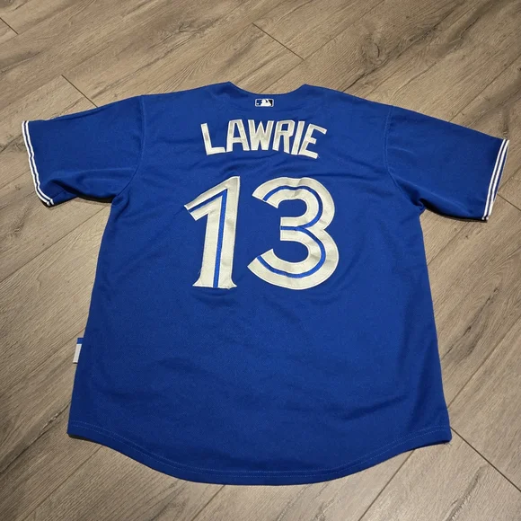 Majestic Authentic Collection Brett Lawrie 13 Blue Jays Jersey - Picture 2 of 6